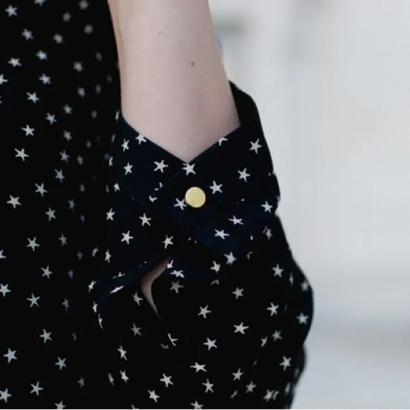 Madewell Star Silk Button Back Dress - Black - Small - Picture 13 of 15